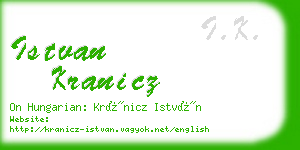 istvan kranicz business card